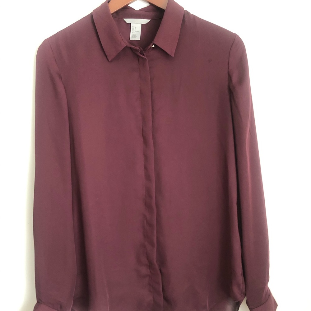H&M burgundy blouse